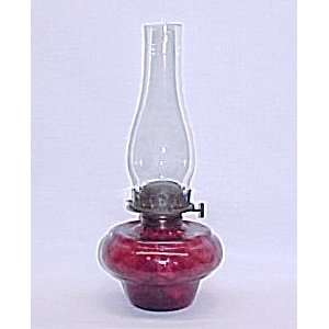 Cranberry glass kerosene oil bracket lamp vintage