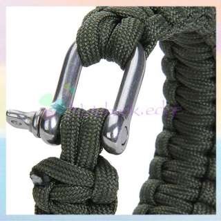550 Paracord Cord Survival Bracelet w/Stainless Steel Shackle Military 