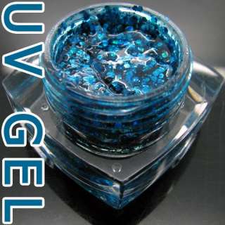 METALLIC GLITTER BLUE 10ML UV BUILDER GEL NAIL  