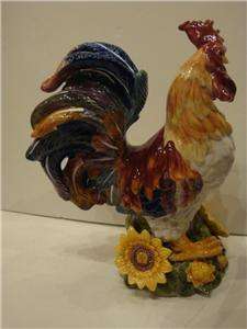 Beautiful Large Handpainted Porcelain Provence Rooster. Rooster is 
