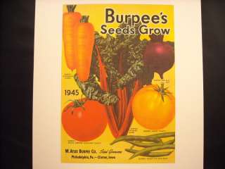 1945 Ad for Burpees Seeds Print carrots beets tomatoes  