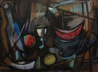   Modern Painting Jon Von Wicht Still Life Cubist Abstract 1948  