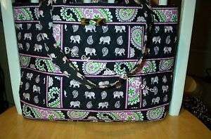 Vera Bradley Pink Elephants Small Tic Tac Tote Bag  