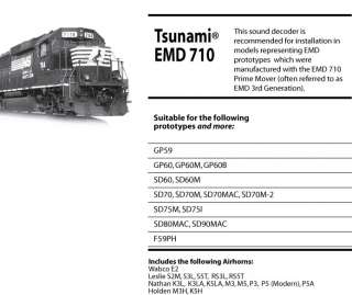 TSUNAMI SOUND DECODER KATO SD70 TSU KT1000 P.N.828060  