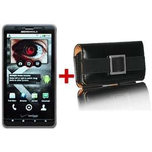 New Amzer Clear Snap Case Leather Pouch Combo For Motorola Milestone X 