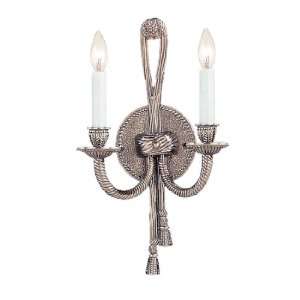 Crystorama Lighting Group 650 PW Pewter Cortland Two Light Ornate Cast 