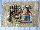 Egyptian Papyrus Paper Painting Maat & Hator Hieroglyphic Background 