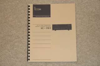 Icom IC 781 HF Xcvr Manual   Ring Bound  