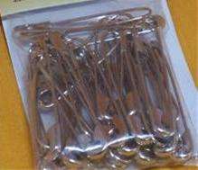 inch Silver COILLESS SAFETY PINS Coiless   