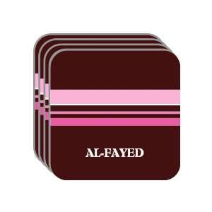 Personal Name Gift   AL FAYED Set of 4 Mini Mousepad Coasters (pink 