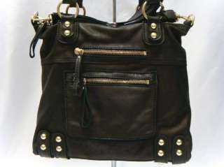 NWT LINEA PELLE Italian Leather Black Dylan Tote Bag  