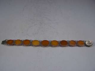Chinese 1930s nature amber silver bracelet h8311  