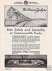 1936 General Steel Castings Ad Burlington Route CB&Q R