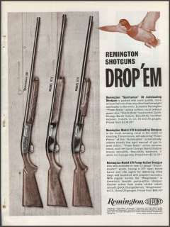 1961 REMINGTON SHOTGUN Print AD~Models 58 ~ 878 ~ 870  