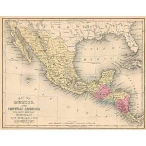   Mitchell 1882 Antique Map of Mexico & Central America