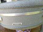 Vtg AMERICAN TOURISTER LUGGAGE 17 ROUND TWEED SUITCASE  