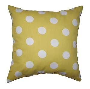 Polka Dot Yellow and White Outdoor Decorative Lumbar or Square Throw 