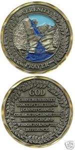 SERENITY PRAYER CHALLENGE COIN AA RECOVERY  