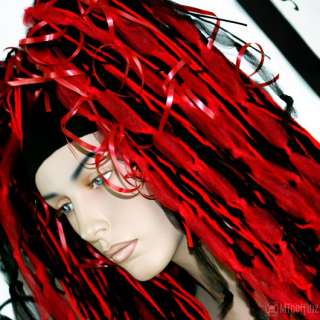 Red Black Punk Cyber Vampire Hair Falls Knotty Dreads  