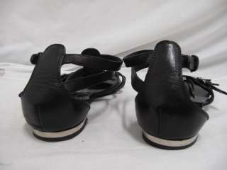 Giuseppe Zanotti Black Leather Studded Gladiator Sandals 37.5  