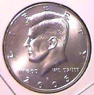 2005 P Choice BU Kennedy Half Dollar. .  
