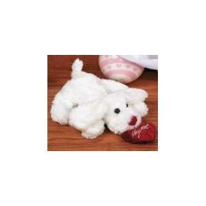  Valentine Day Gifts Plush White Bean Bag Dog with Heart 