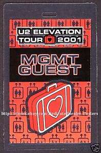 U2 backstage pass Tour Laminate MGMT GUEST 01 elevation  