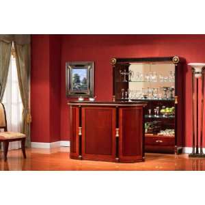  Bar with cabinet wood inlay gold leaf ,mirror