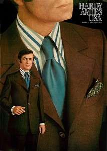 1970 Hardy Amies USA Ad   Mans Brown Suit  