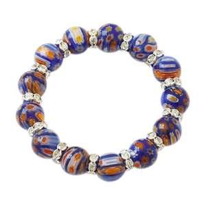  Blue Glass Stretch Bangle Bracelet Fashion Jewelry 