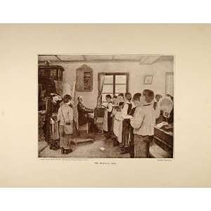  1893 Print Schoolroom Children Singing Teacher Piano 