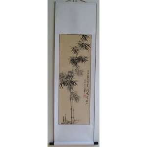  Chinese Black Ink Watercolor Painting Scroll Bamboo 