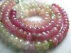 Strand AAA   Micro Faceted Pink Sapphire Large Faceted Rondelles 