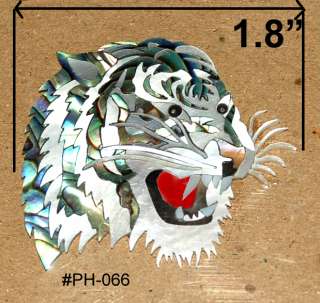 Tiger Head Headstock Inlay Paua AbaloneWhite Mop #PH66  