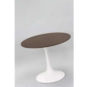   Eero Saarinen Style Tulip Dining Table, White Walnut Top: Home