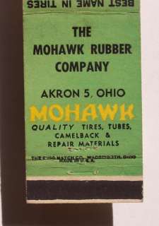 1940s Matchbook Mohawk Tires Rubber Company Akron OH MB  