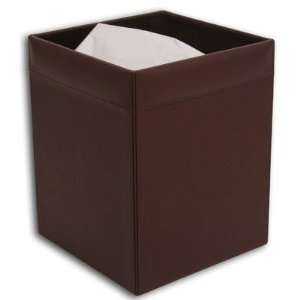  Chocolate Brown Leather Square Waste Basket: Electronics