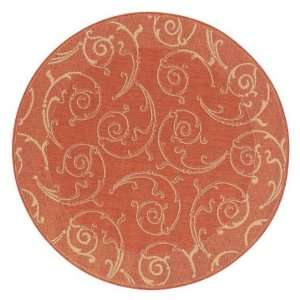 Vineyard All Weather Area Rug   53 round, Coral 