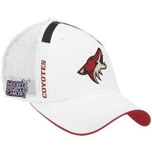 Reebok Phoenix Coyotes White Hockey Fights Cancer Draft Day Flex Fit 