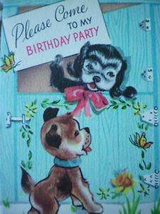 Vintage Greeting Card Come To My Birthday PartyPoodle  