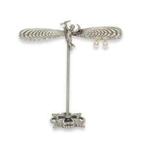  Silver Tone Pewter Earring Holder with Cupid Angel