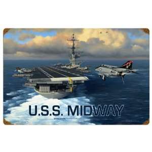  USS Midway Allied Military Vintage Metal Sign: Home 