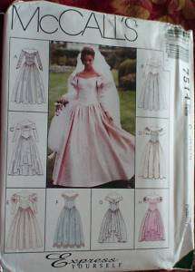 McCalls Pattern 7514 Elegant Wedding Gown 8 22 UNCUT  