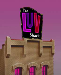The LUV Shack Animated Billboard Sign #4482 N Scale Miller Engineering 