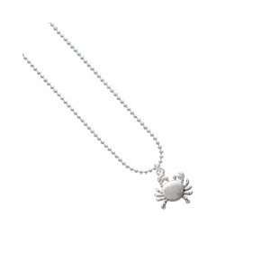  Antiqued Silver Crab Ball Chain Charm Necklace [Jewelry 