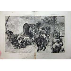  1876 Stampede Tesica Horses Waggons Turks War Art