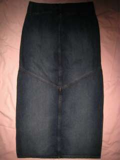 EUC Paris Blues Long Denim Distressed Jeans Skirt Sz 5  