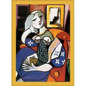 Woman with Book by Pablo Picasso   Framed Artwork