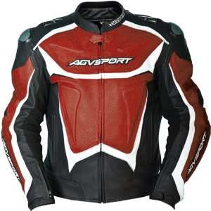   Laguna Mens Leather Street Bike Motorcycle Jacket   Red / Size 46