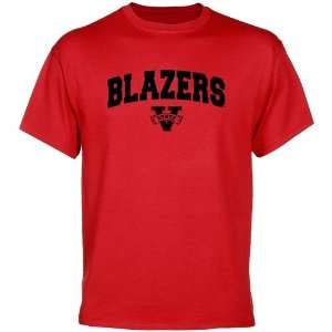  Valdosta State Blazers Red Logo Arch T shirt: Sports 